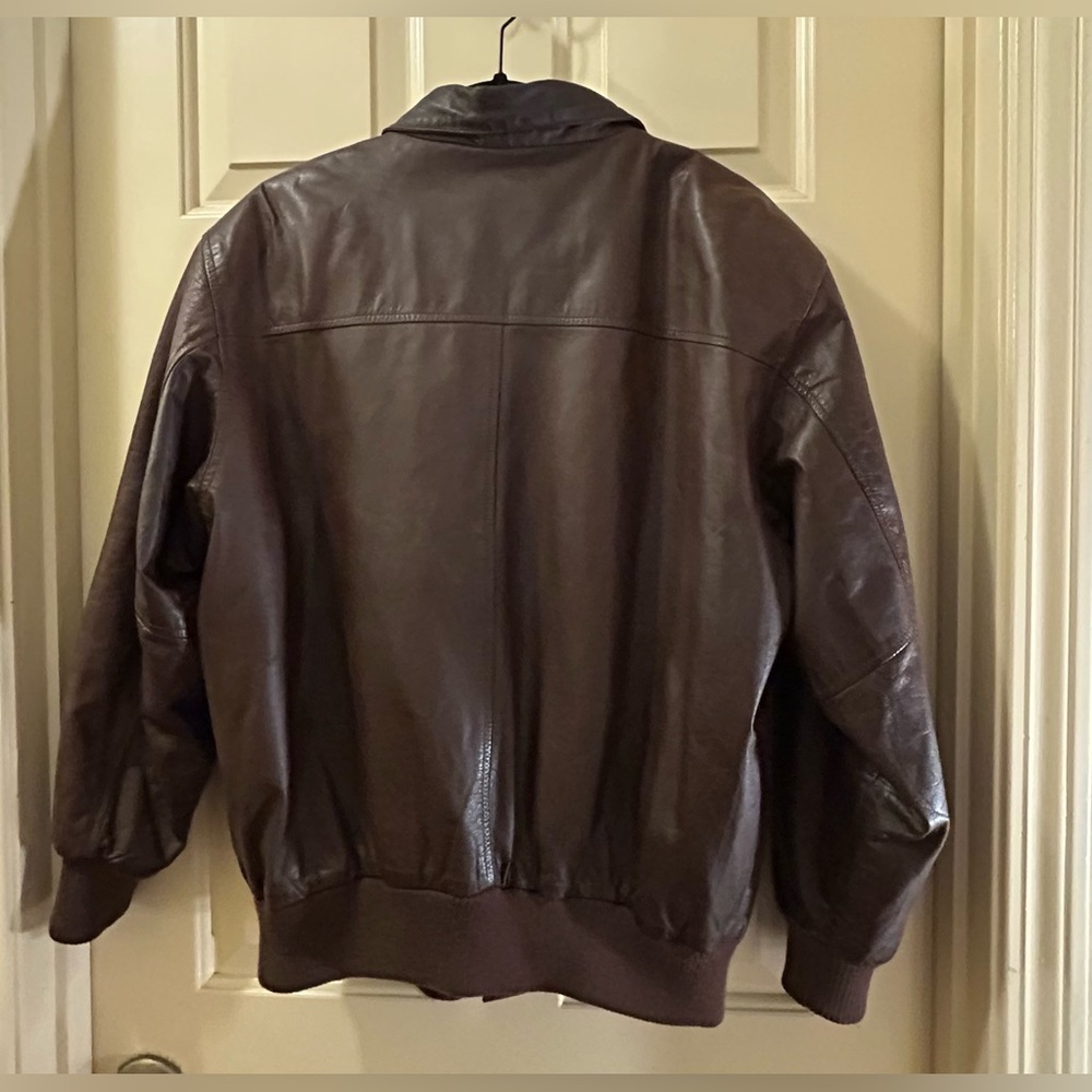Repertoire Vintage Brown Leather Bomber Jacket - Picture 12 of 16